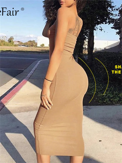 Forefair Strapless Bodycon Bandage Sexy Women Long Dress 2022 Summer Fashion Ladies White Black Red Party Tube Party Dresses