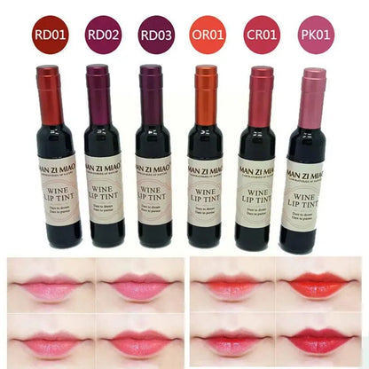 6 Colors Lipstick Lovely Tint Wine Bottle Shape Lipgloss Waterproof Red Glitter Cosmetic Long Matte Tools Lasting Lipstick M6q4