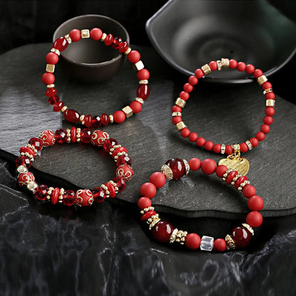 4pcs/set Boho Heart Bracelet Resin Beads Crystal Stone Jewelry European Beauty Fashion Bracelet Jewelry